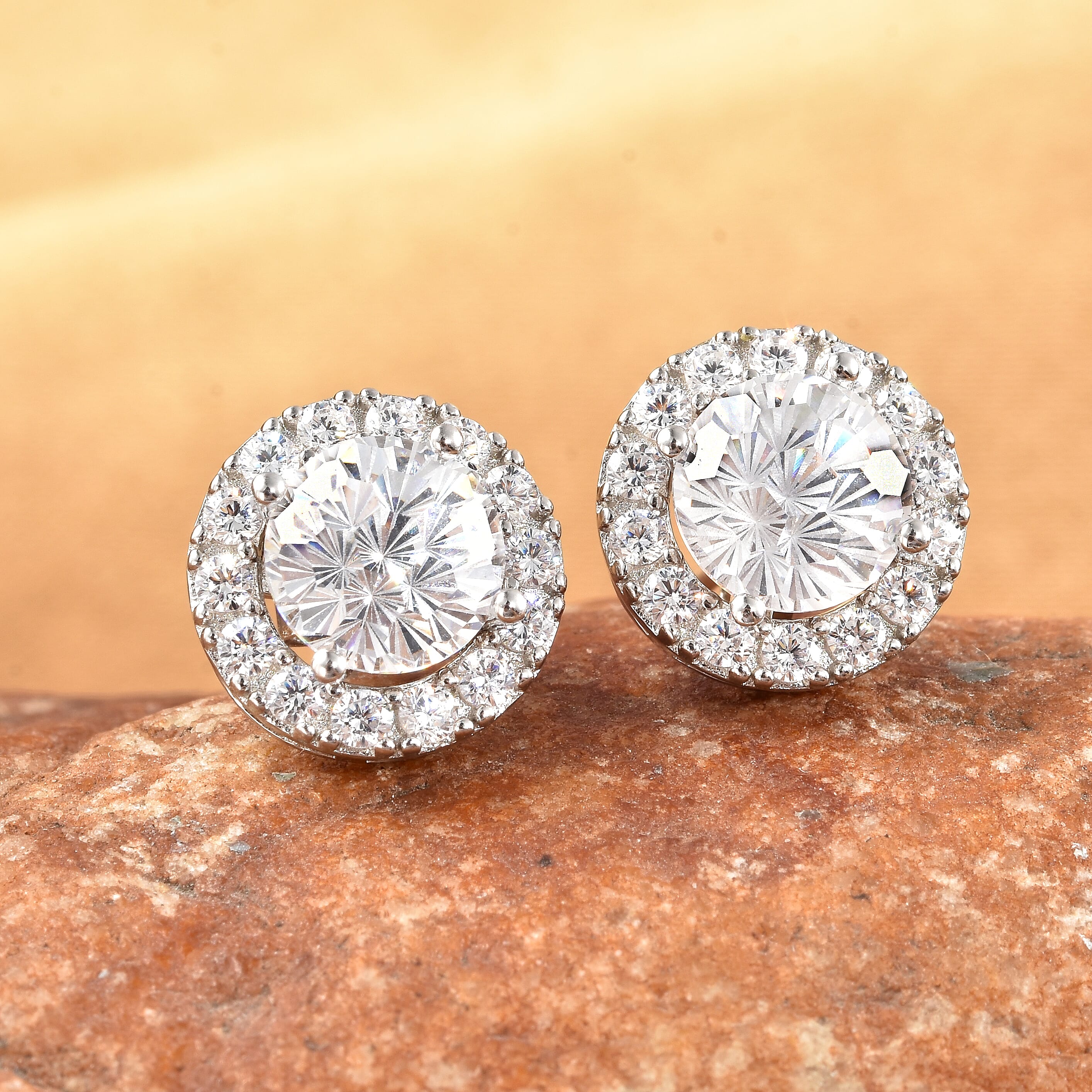 NY Closeout - ELANZA Cubic Zirconia Detachable Earrings (with Push Back) in Rhodium Overlay Sterling Silver