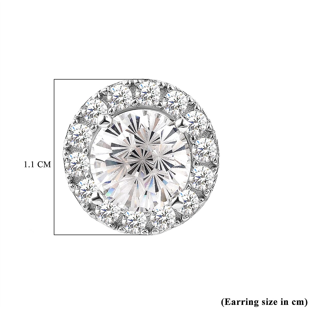 NY Closeout - ELANZA Cubic Zirconia Detachable Earrings (with Push Back) in Rhodium Overlay Sterling Silver