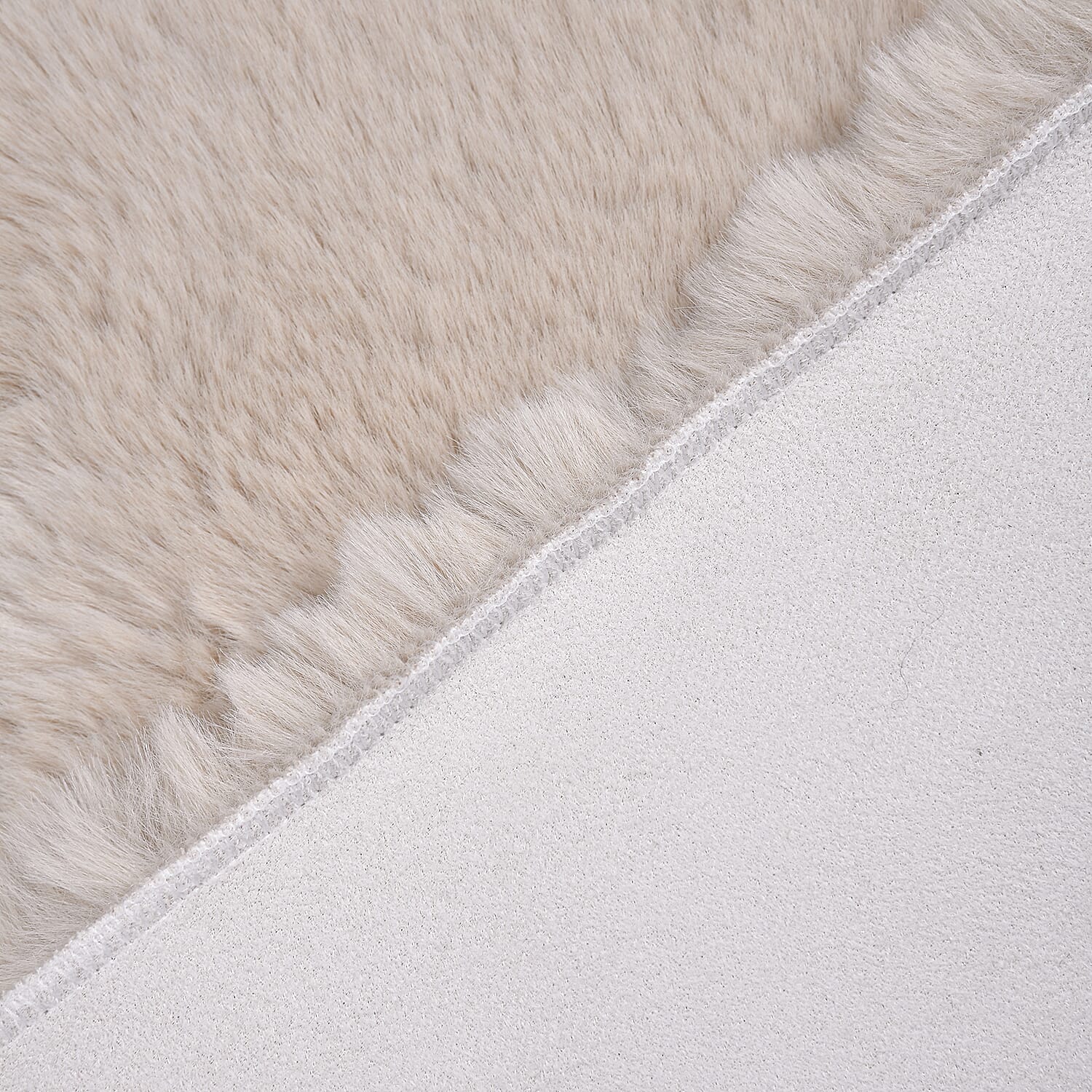 Supersoft High Pile Faux Sheep Skin Fur Rug (Size 170x100cm) - Beige