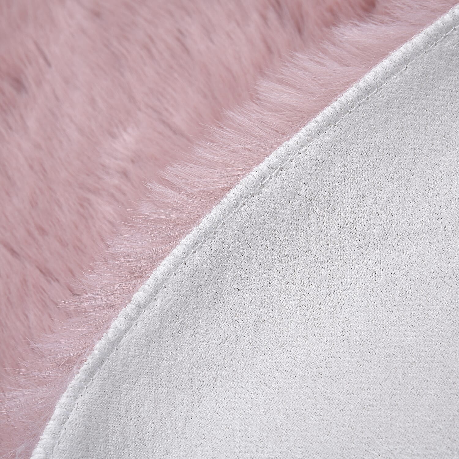 Supersoft High Pile Faux Sheep Skin Fur Rug (Size 170x100cm) - Dusty Pink