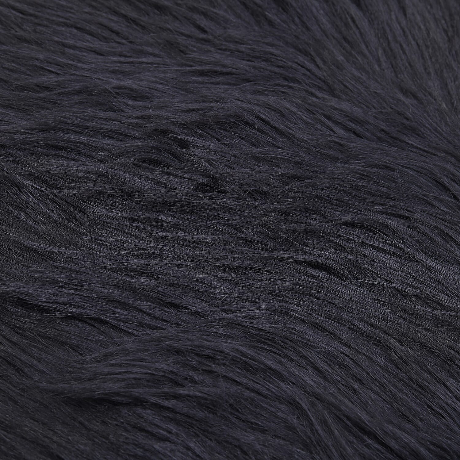 Supersoft High Pile Faux Fur Rug (Size 180x100cm) - Black