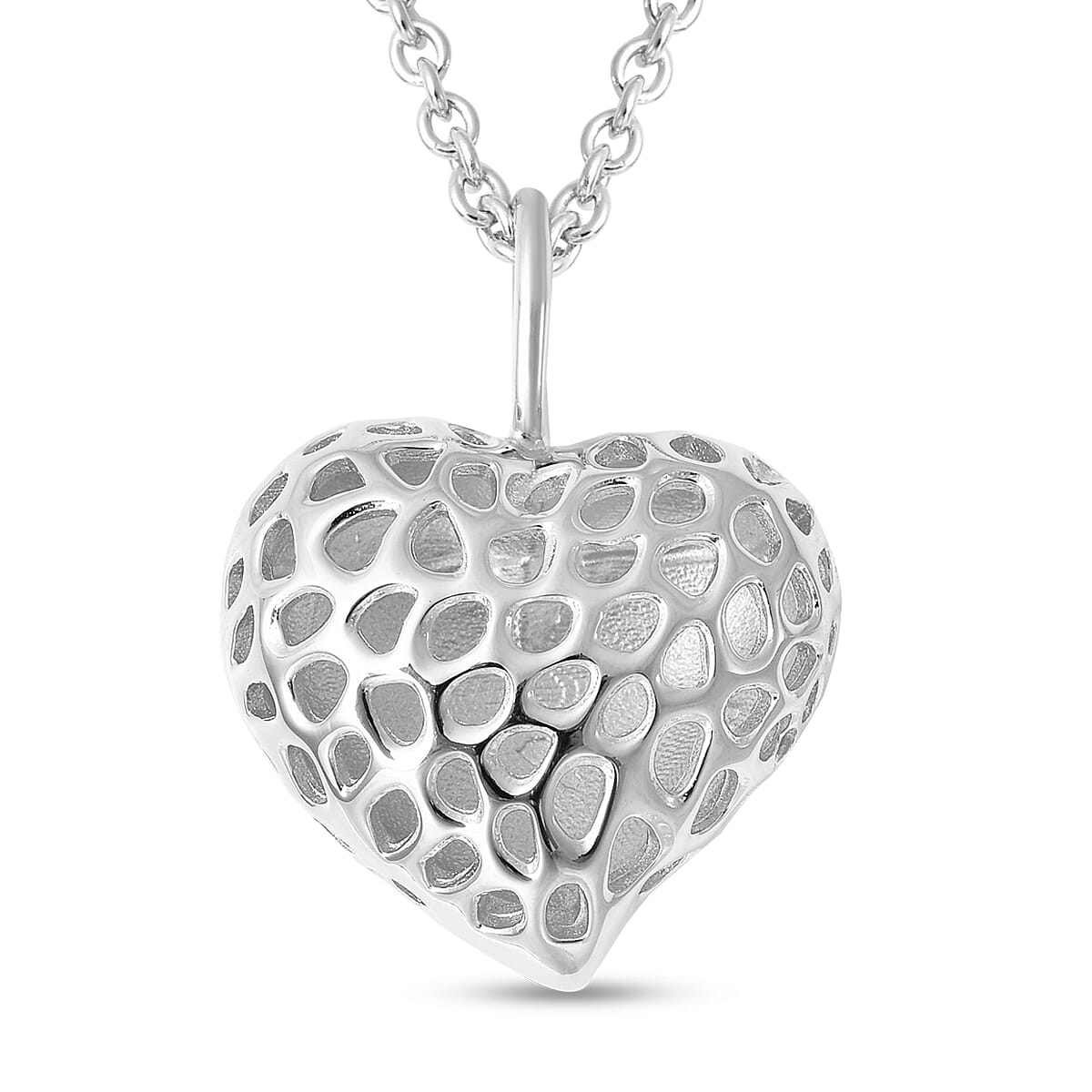 RACHEL GALLEY Amore Collection - Rhodium Overlay Sterling Silver Pendant with Chain (Size 18 with 2 inch Extender), Silver Wt. 9.35 Gms