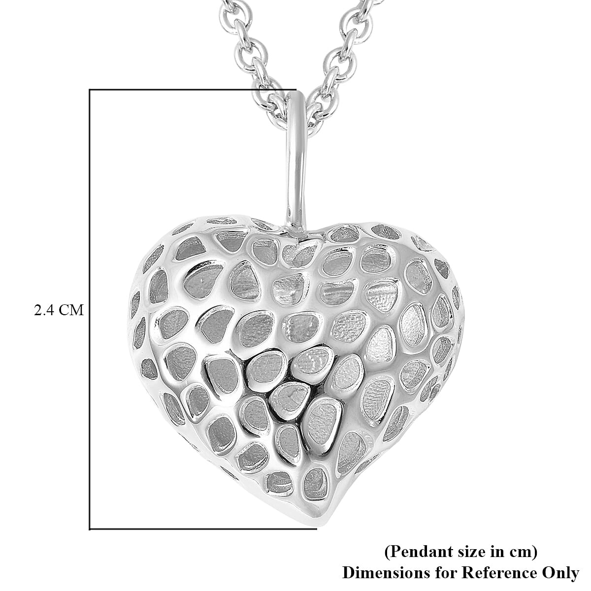 RACHEL GALLEY Amore Collection - Rhodium Overlay Sterling Silver Pendant with Chain (Size 18 with 2 inch Extender), Silver Wt. 9.35 Gms