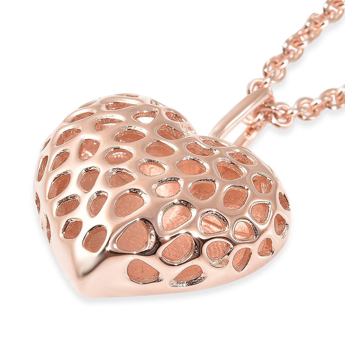 RACHEL GALLEY Amore Collection - Rose Gold Overlay Sterling Silver Pendant with Chain (Size 18 with 2 inch Extender), Silver Wt. 9.34 Gms