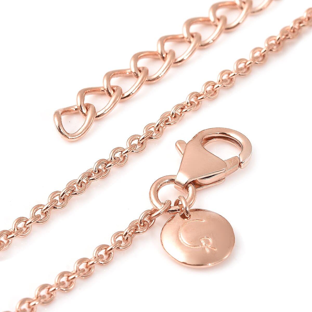 RACHEL GALLEY Amore Collection - Rose Gold Overlay Sterling Silver Pendant with Chain (Size 18 with 2 inch Extender), Silver Wt. 9.34 Gms