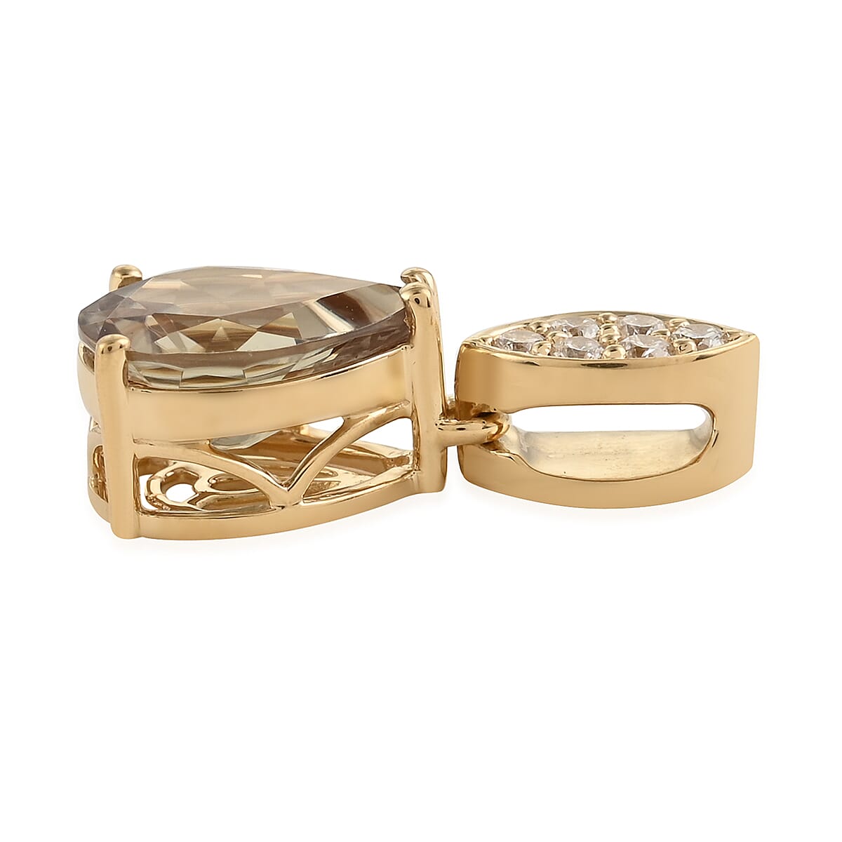 ILIANA 18K Yellow Gold AAA Turkizite and Diamond (SI-G-H) Drop Pendant 1.85 Ct.