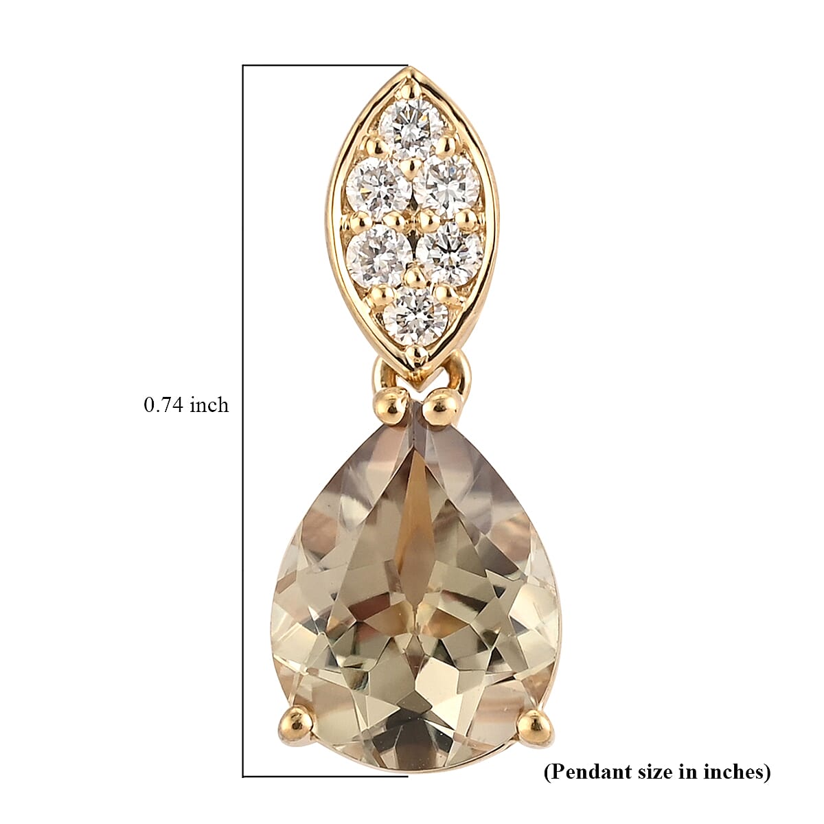 ILIANA 18K Yellow Gold AAA Turkizite and Diamond (SI-G-H) Drop Pendant 1.85 Ct.