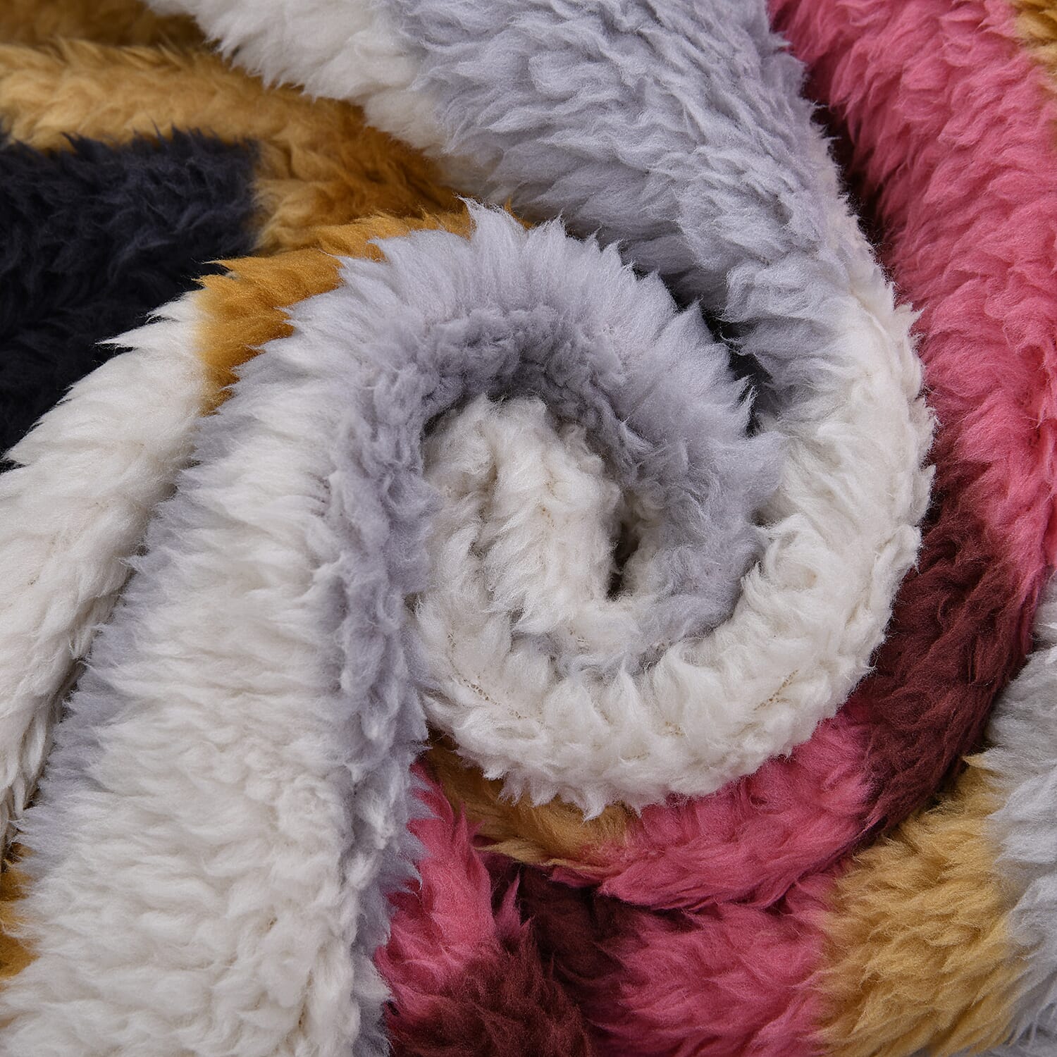 Monster Deal  TJC Soft Single Layer Sherpa Blanket  White and Multi