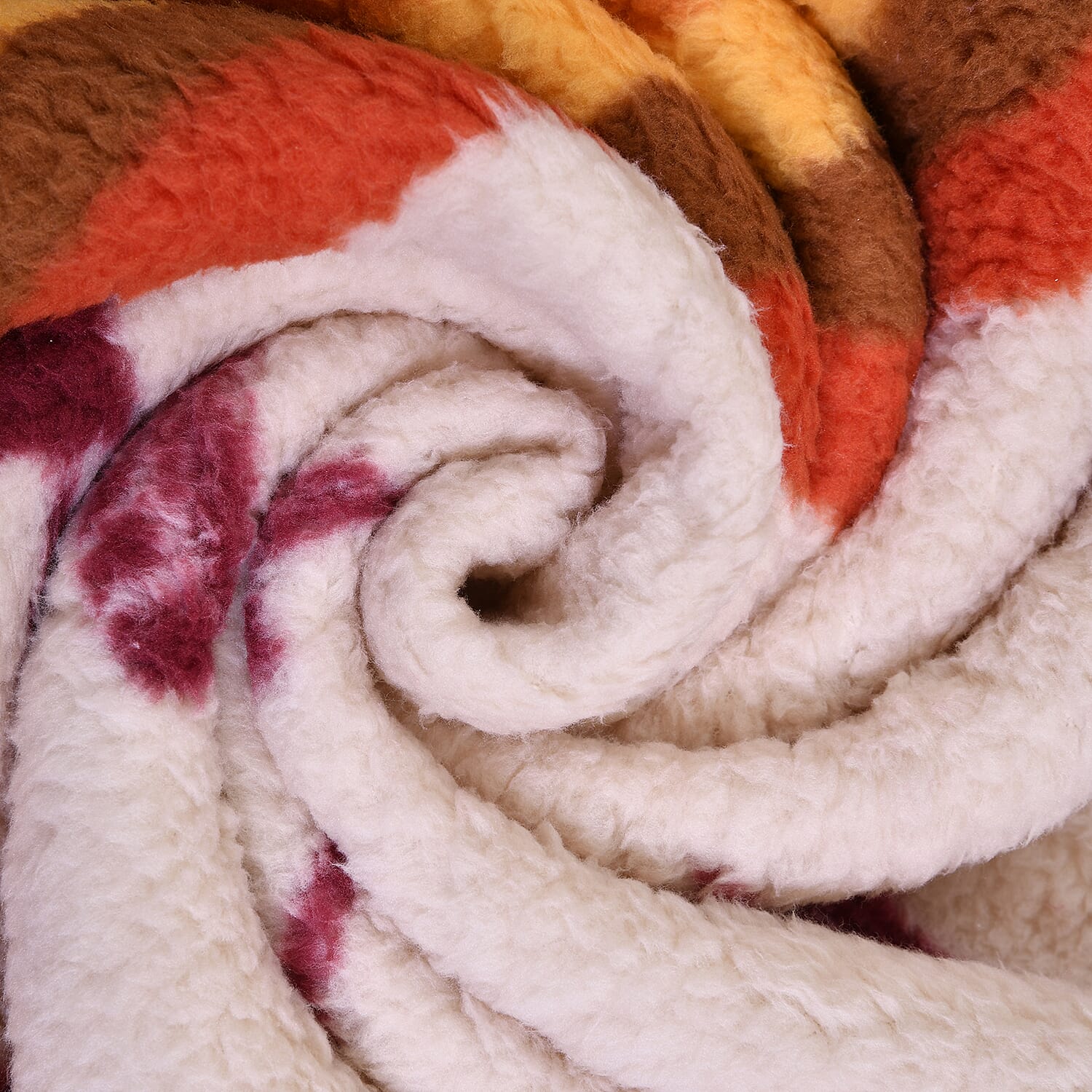 Tribal Pattern Sherpa Blanket (Size 200x150Cm) - Burgundy