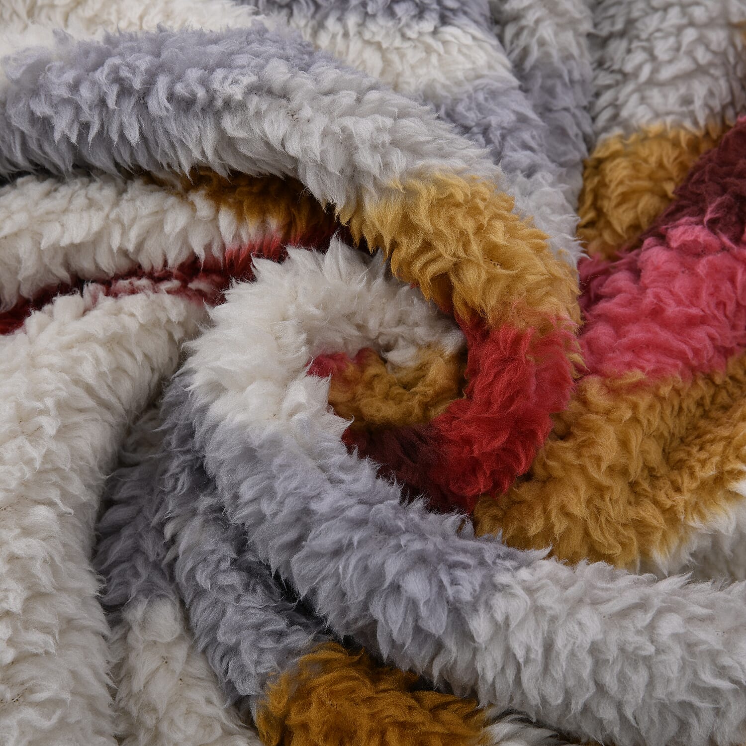 Luxurious Super Soft Sherpa Blanket Hoodie (Over Sized - 194x98Cm) - White & Multi