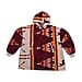 Super Soft Sherpa Blanket Hoodie -Burgundy and Multi