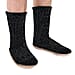 Antislip Indoor Knitted Slippers with Fur Lining (Size S, 35-36) - Black