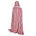 Monster Deal  Christmas Checkered Pattern Hoodie Sherpa Blanket  Red and Black