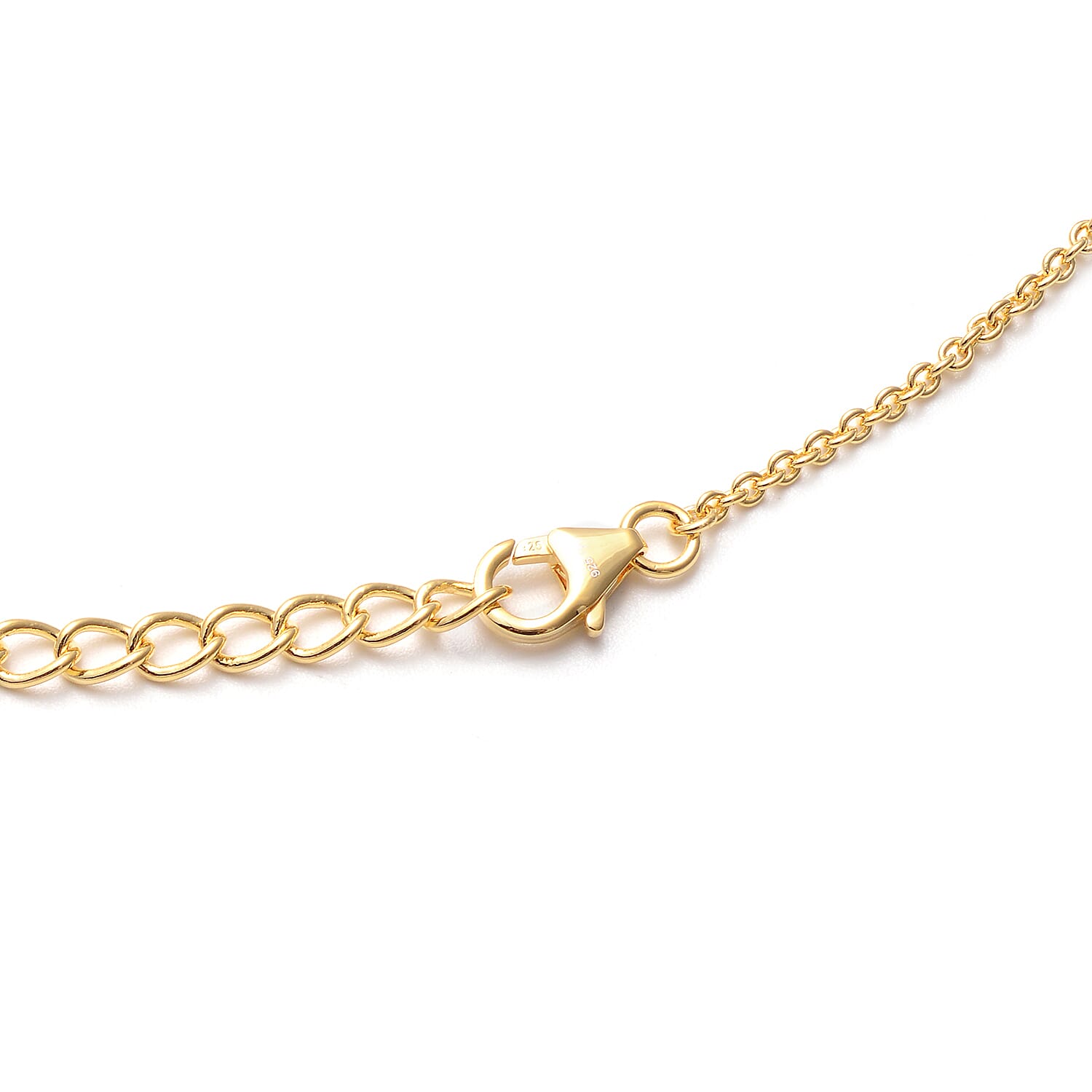 Lucy Q Splash Collection -  African Ruby (FF) Necklace (Size:16 with 4 inch Extender) in Yellow Gold Overlay Sterling Silver 2.56 Ct, Silver wt. 18.38 Gms