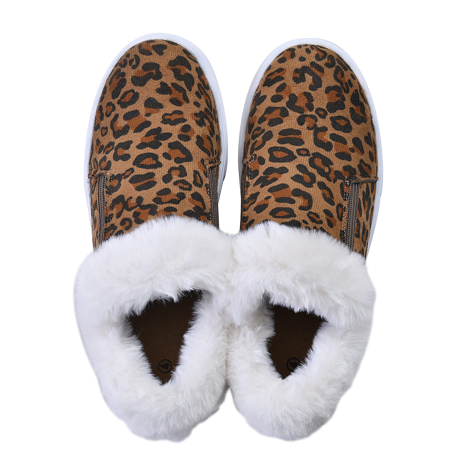 Faux Fur Wedge Trainer Boot - Black