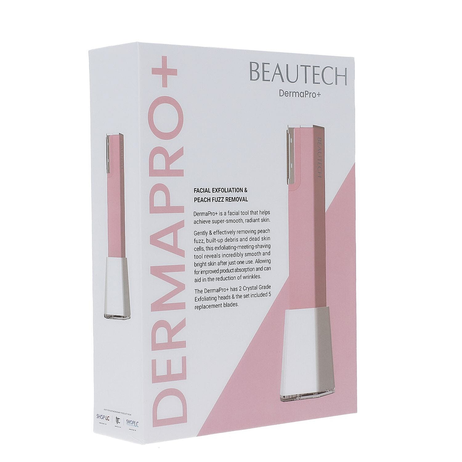 BEAUTECH- 2 in 1 Dermaplaning and Microdermabrasion Device (Includes 2 Exfoliating Heads and 4 Hair Removal Heads)