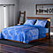 3 Piece Set - Geometric Pattern Satin Jacquard 1 Comforter and 2 Pillow Case - Royal Blue