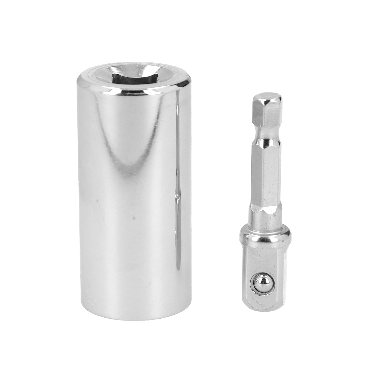 2 Piece Set - Universal Socket (Size 5x3 Cm) and Drill Adapter (Size 5x1x0.63 Cm)