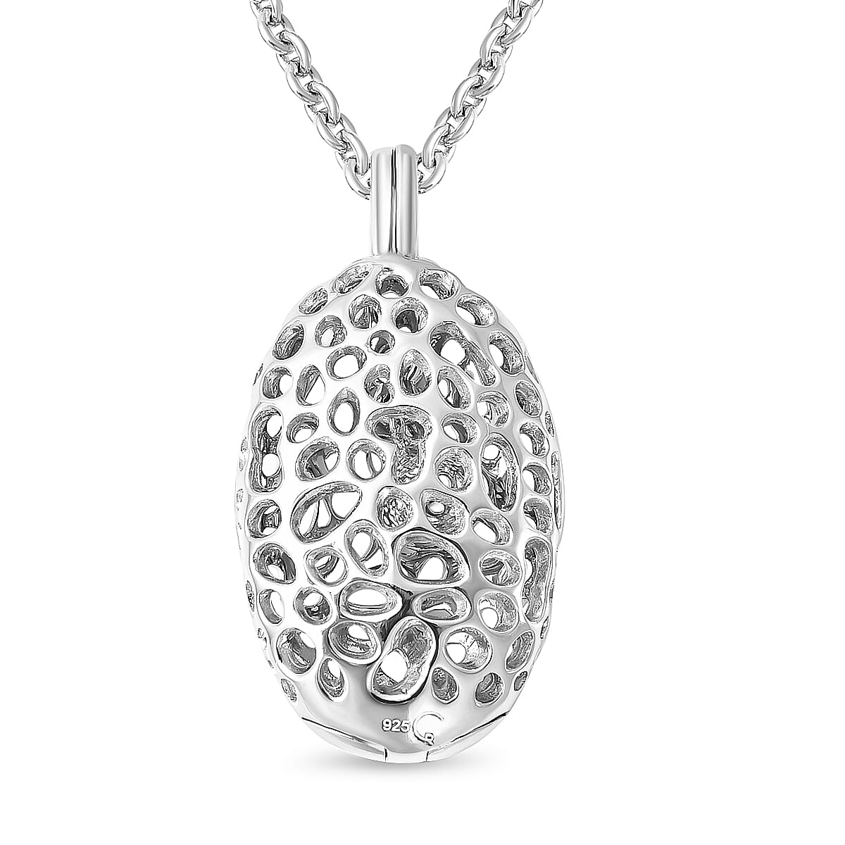 RACHEL GALLEY Pebble Collection - Rhodium Overlay Sterling Silver Pendant with Chain (Size 30)