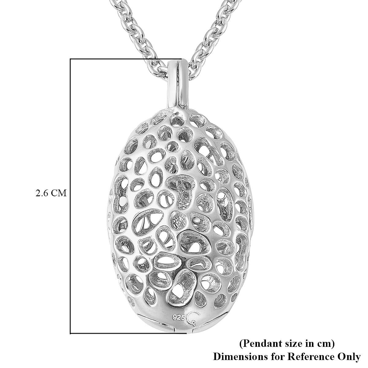 RACHEL GALLEY Pebble Collection - Rhodium Overlay Sterling Silver Pendant with Chain (Size 30)
