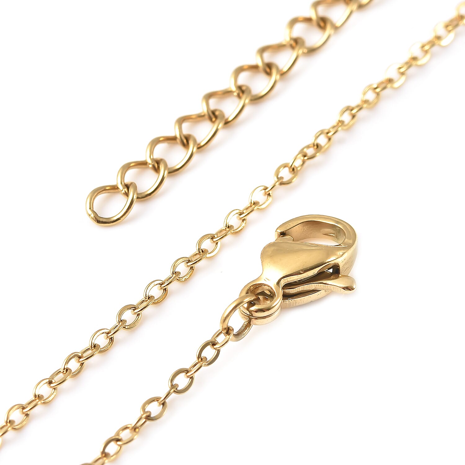 White Austrian Crystal Duck Necklace (Size - 15.50) in Stainless Steel