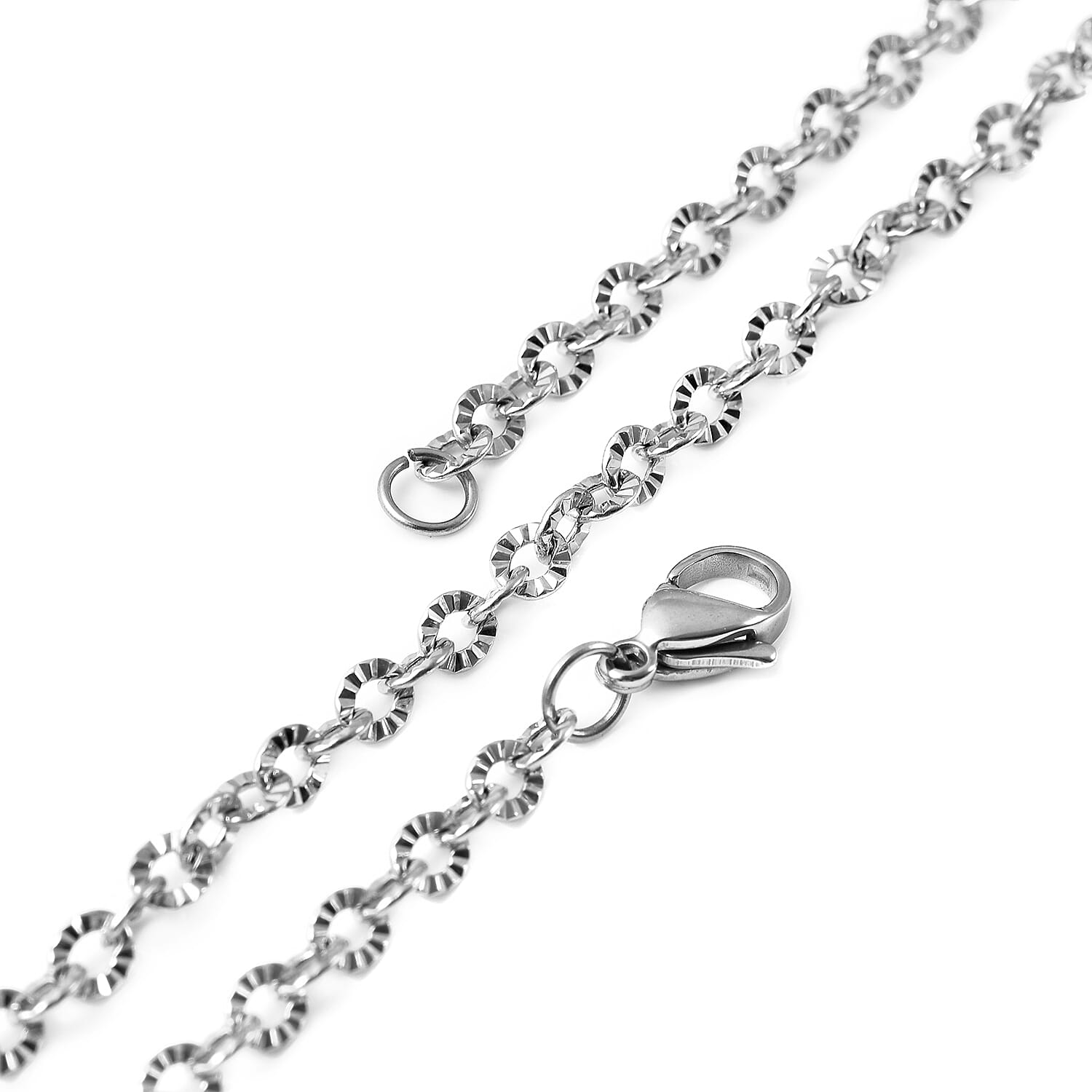 White Austrian Crystal Key Pendant with Chain (Size 28)