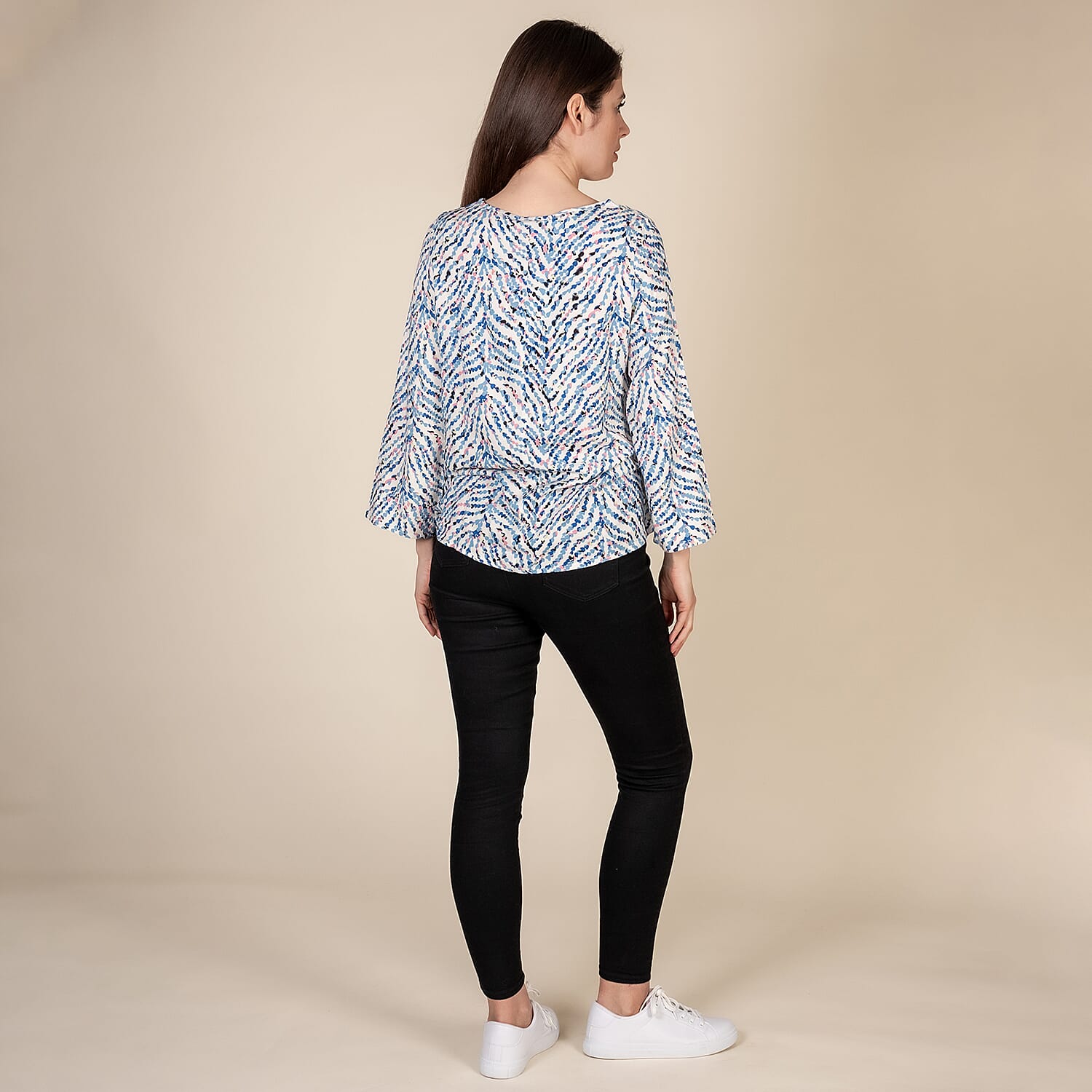 TAMSY 100% Viscose Multi Heart Pattern Top (Size S,8-10) - Multi