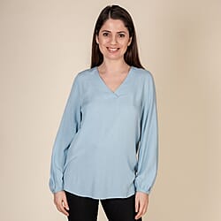 TAMSY Womens V Neck Top - Green
