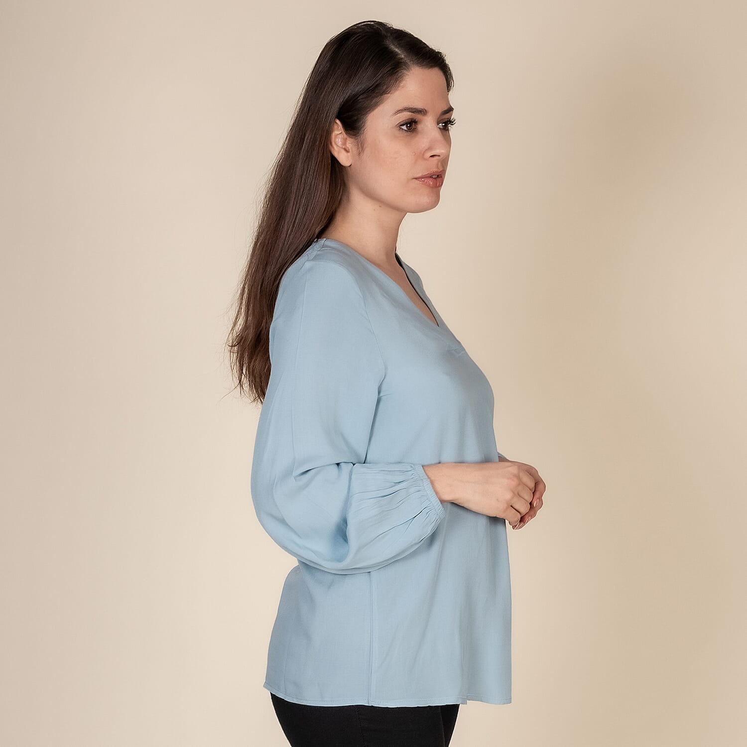 TAMSY Womens V Neck Top - Green