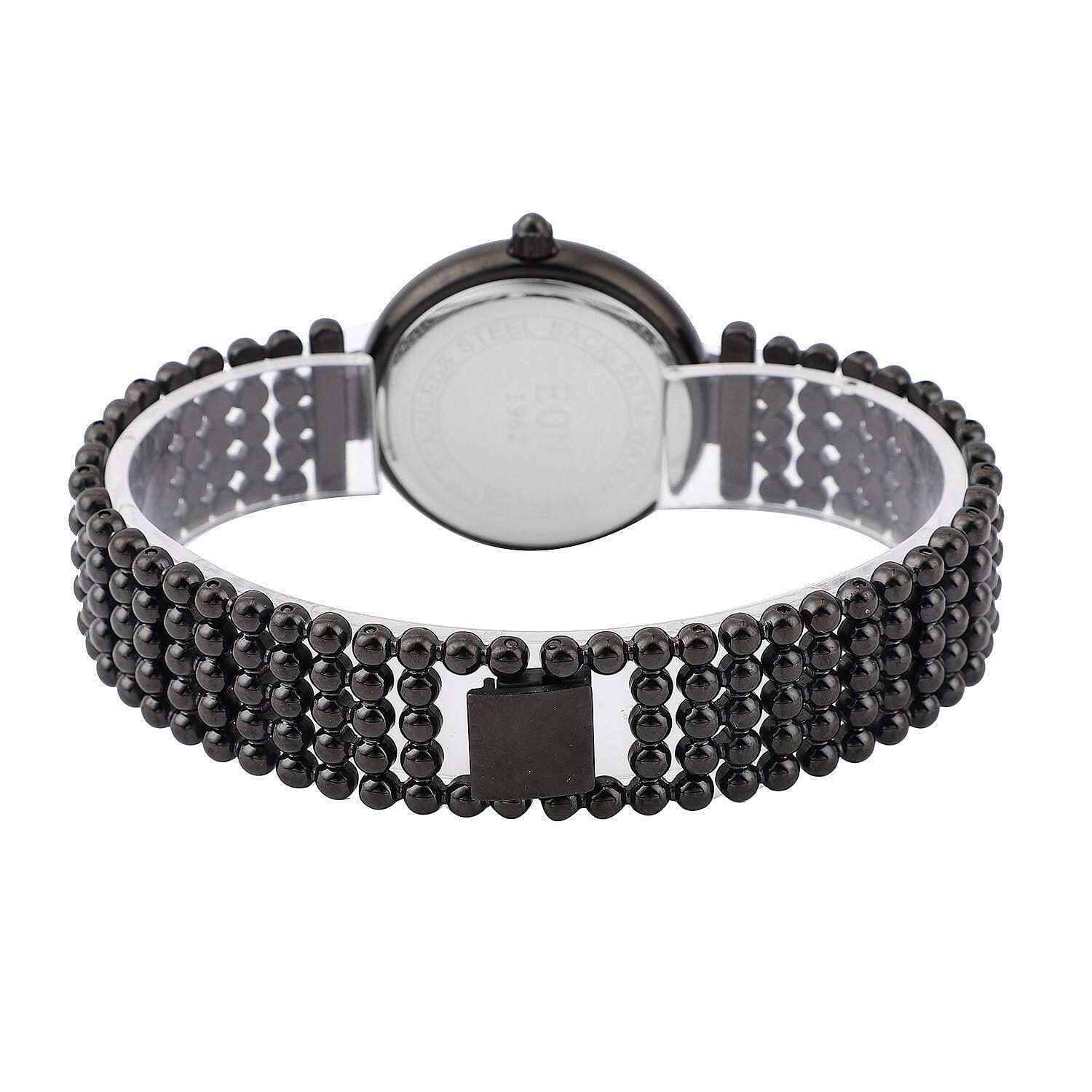 EON 1962 Swiss Movement 12 Champagne Diamonds 5ATM Water Resistant Timepiece - Black