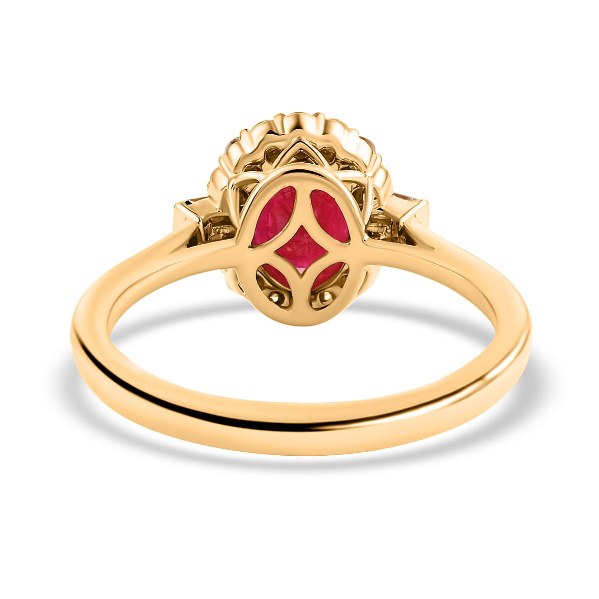 ILIANA 18K Yellow Gold AAA Ruby & Diamond (SI-G-H) Ring 1.85 Ct.