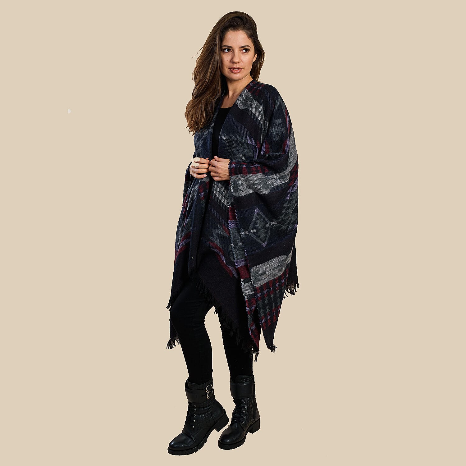 Turkish Design Jacquard Wrap (Size 160x140 Cm) - Blue