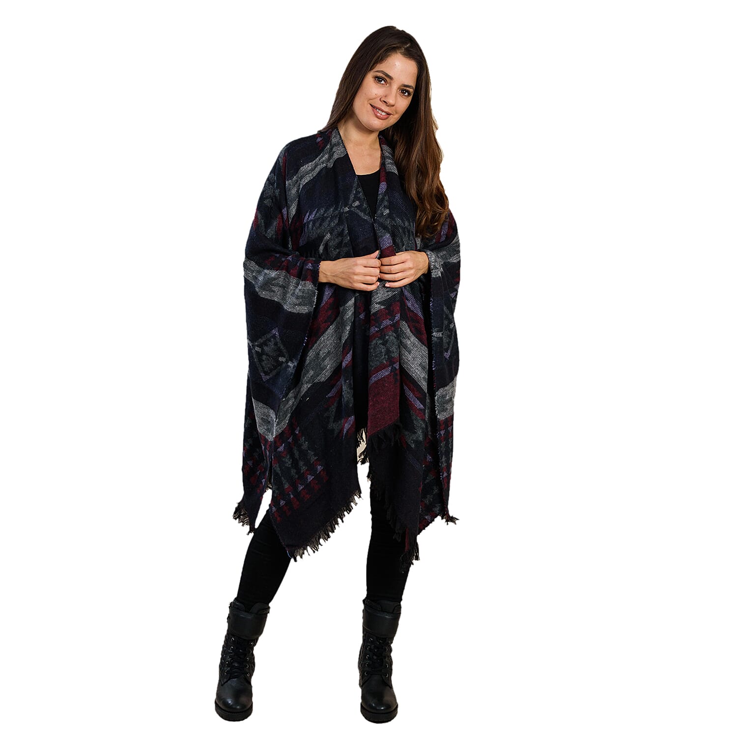 Turkish Design Jacquard Wrap (Size 160x140 Cm) - Blue