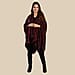 Turkish Design Jacquard Poncho - Maroon