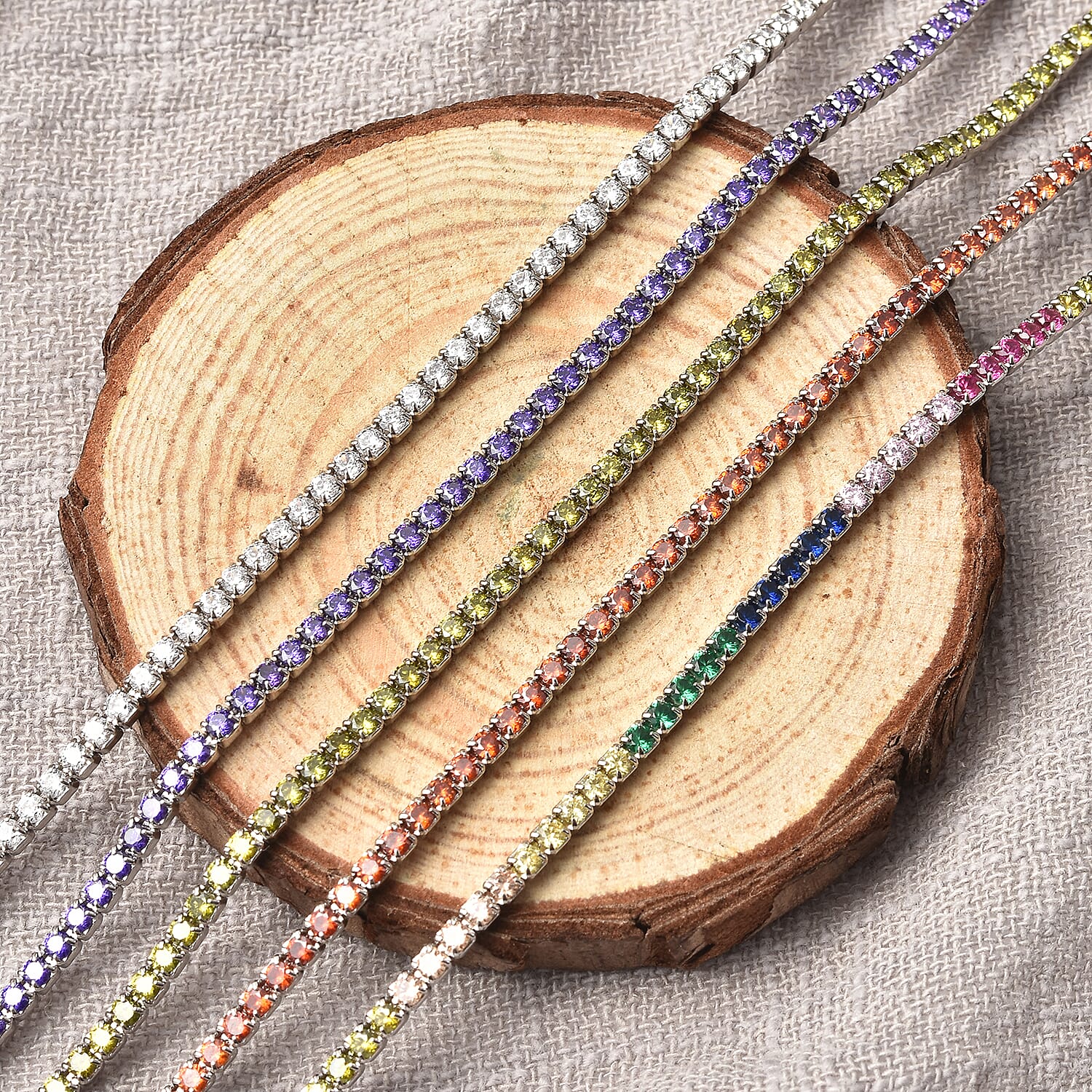 ELANZA Simulated Mozambique Garnet Bracelet (Size 7 with 1.5 inch Extender) in Rhodium Overlay Sterling Silver