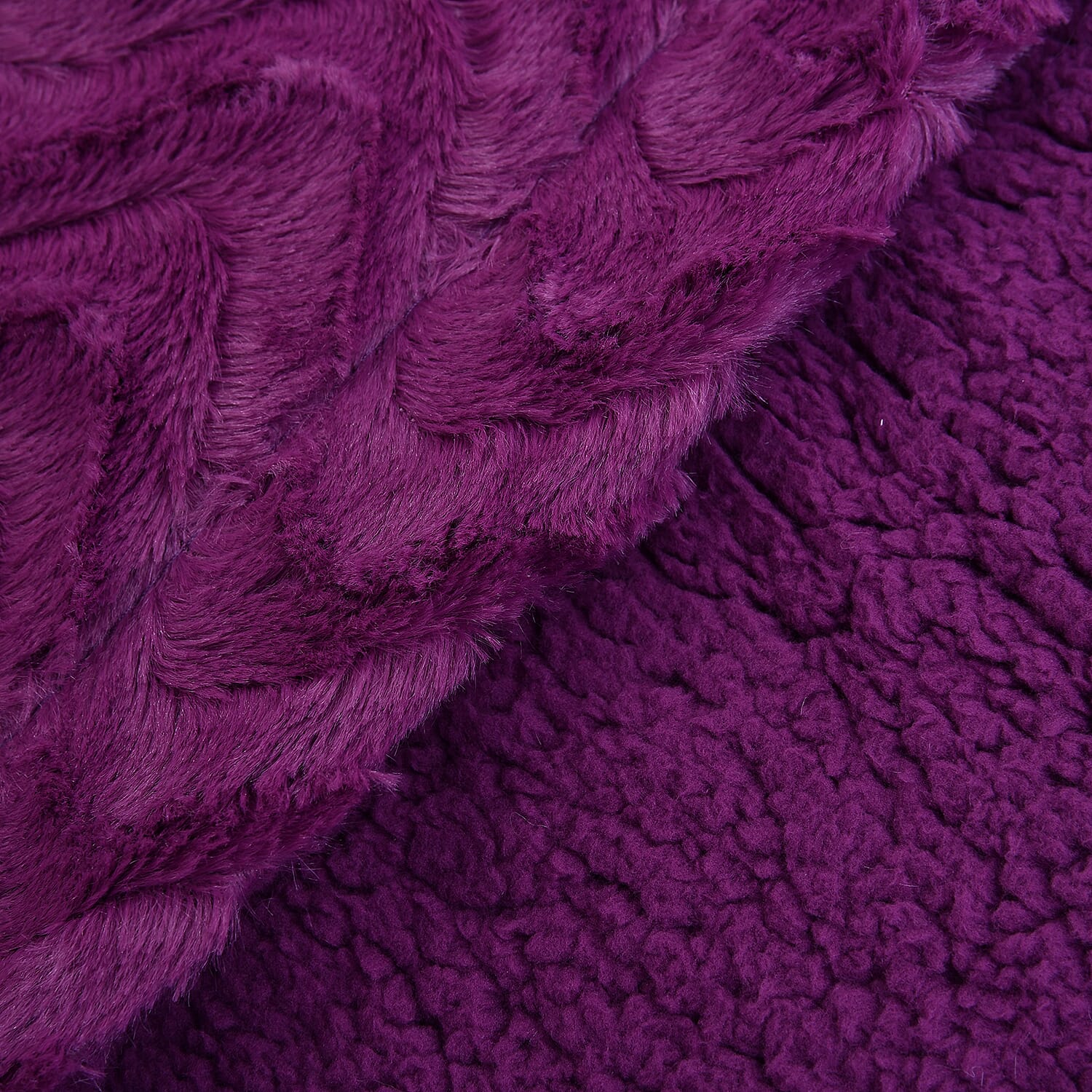 Soft Sherpa Blanket (Size 152x127Cm) - Purple