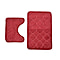 Set of 2 Embossed Flannel Mat - Red