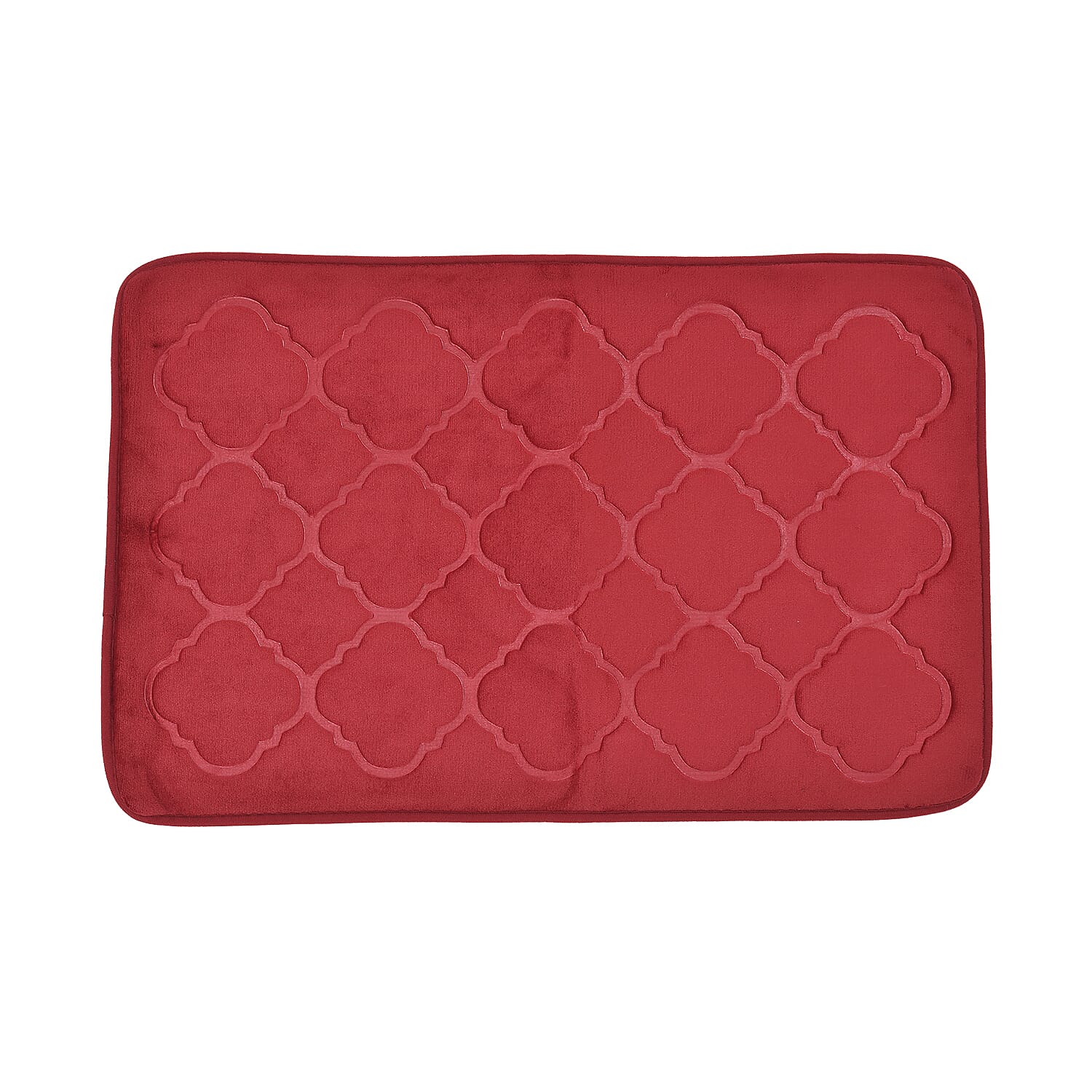 Set of 2 Embossed Flannel Mat - Red