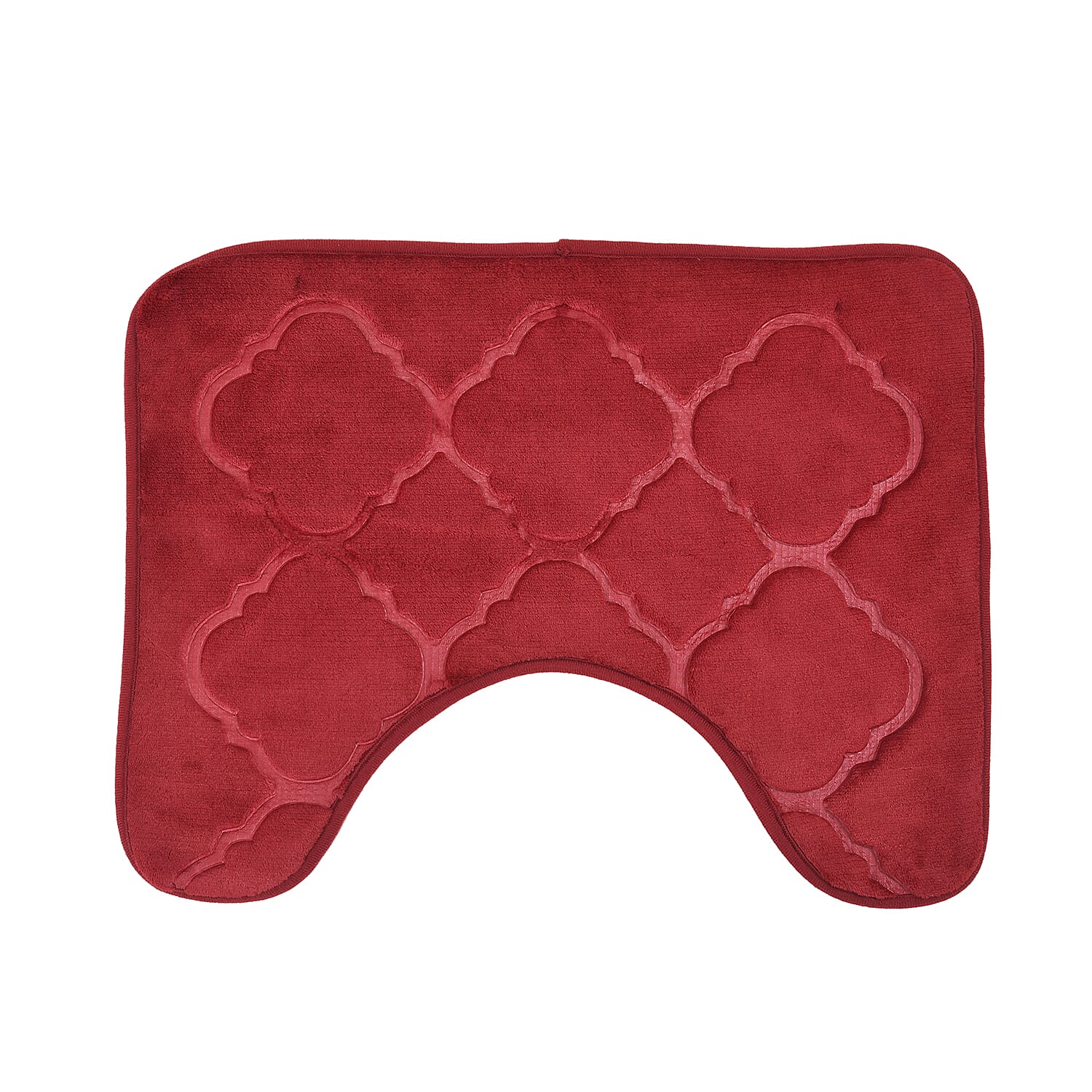 Set of 2 Embossed Flannel Mat - Red