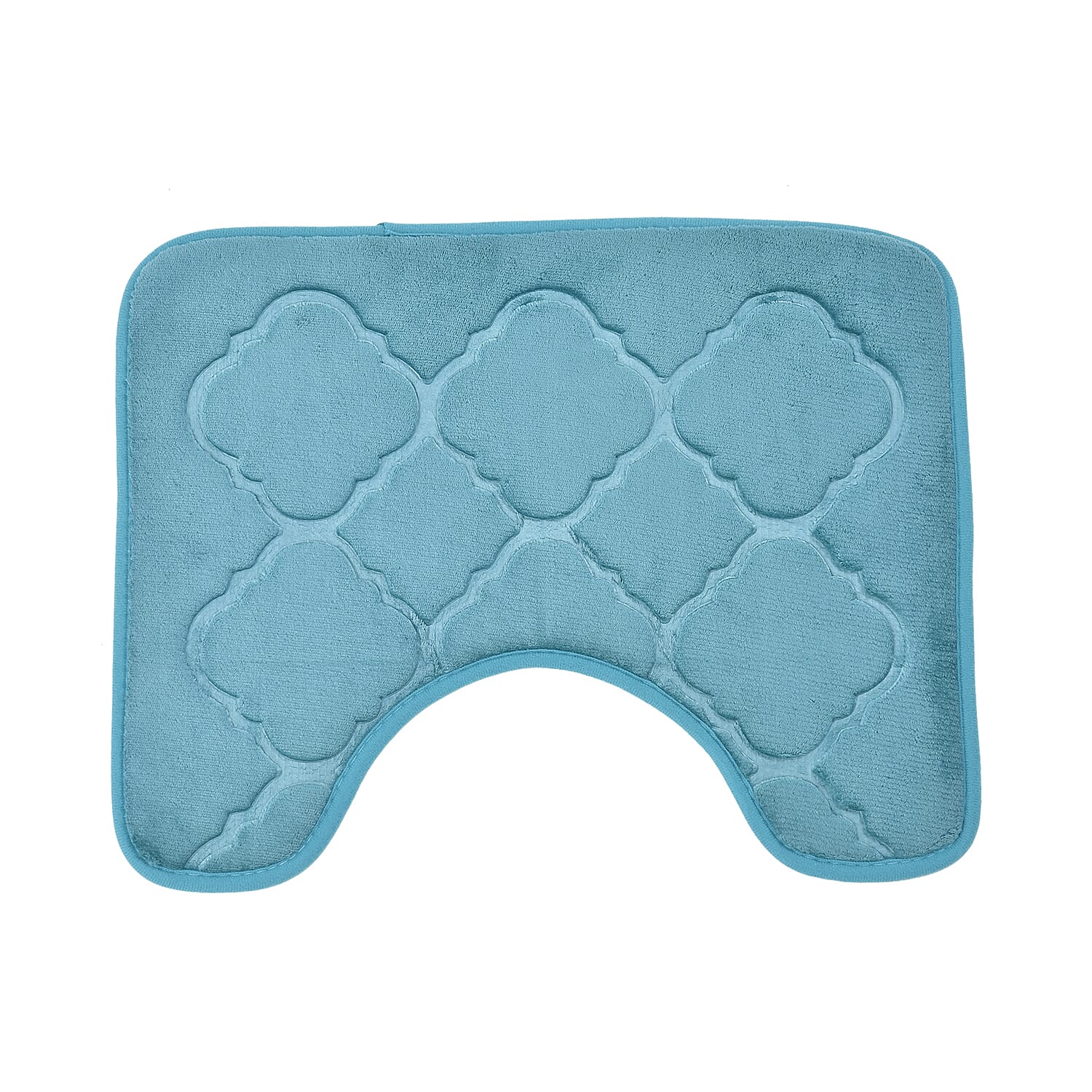 Set of 2 - Embossed Flannel Mat (Size 80x50 Cm, 50x40 Cm) - Teal