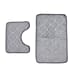 Set of 2 Embossed Flannel Mat - Grey