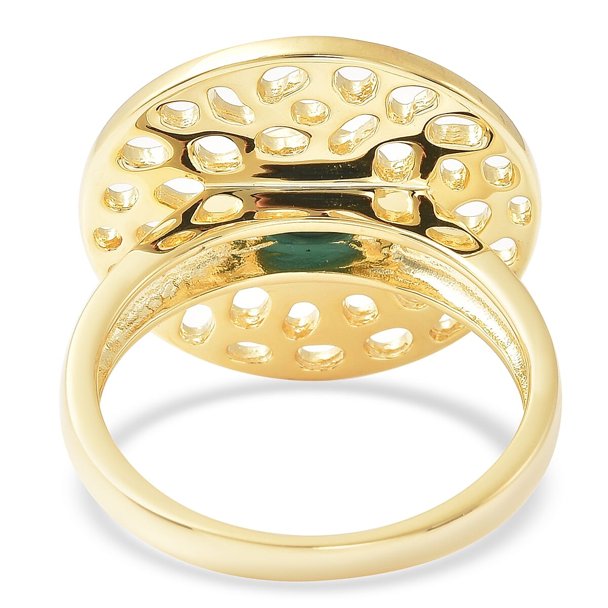 RACHEL GALLEY Arizona Sleeping Beauty Turquoise Ring in 18K Vermeil Yellow Gold Overlay Sterling Silver, Silver Wt. 5.87 Gms