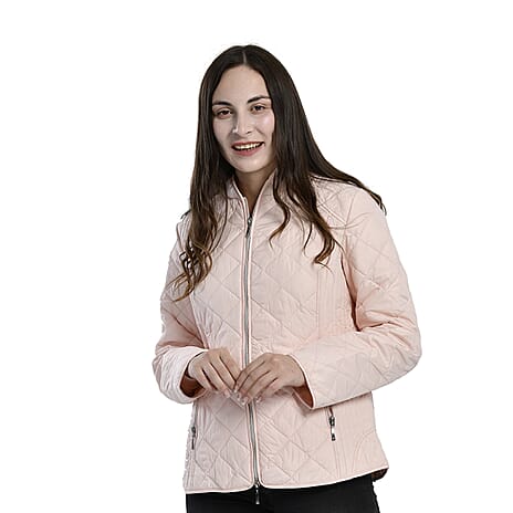 TAMSY Quilted Pattern Padded Jacket (Size 16) - Light Peach