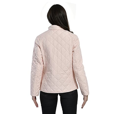 TAMSY Quilted Pattern Padded Jacket (Size 18) - Light Peach