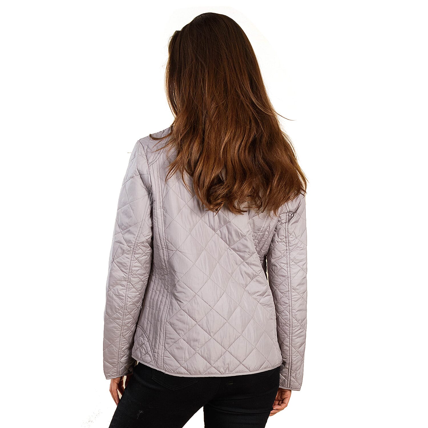 TAMSY Quilted Pattern Padded Jacket - Peach