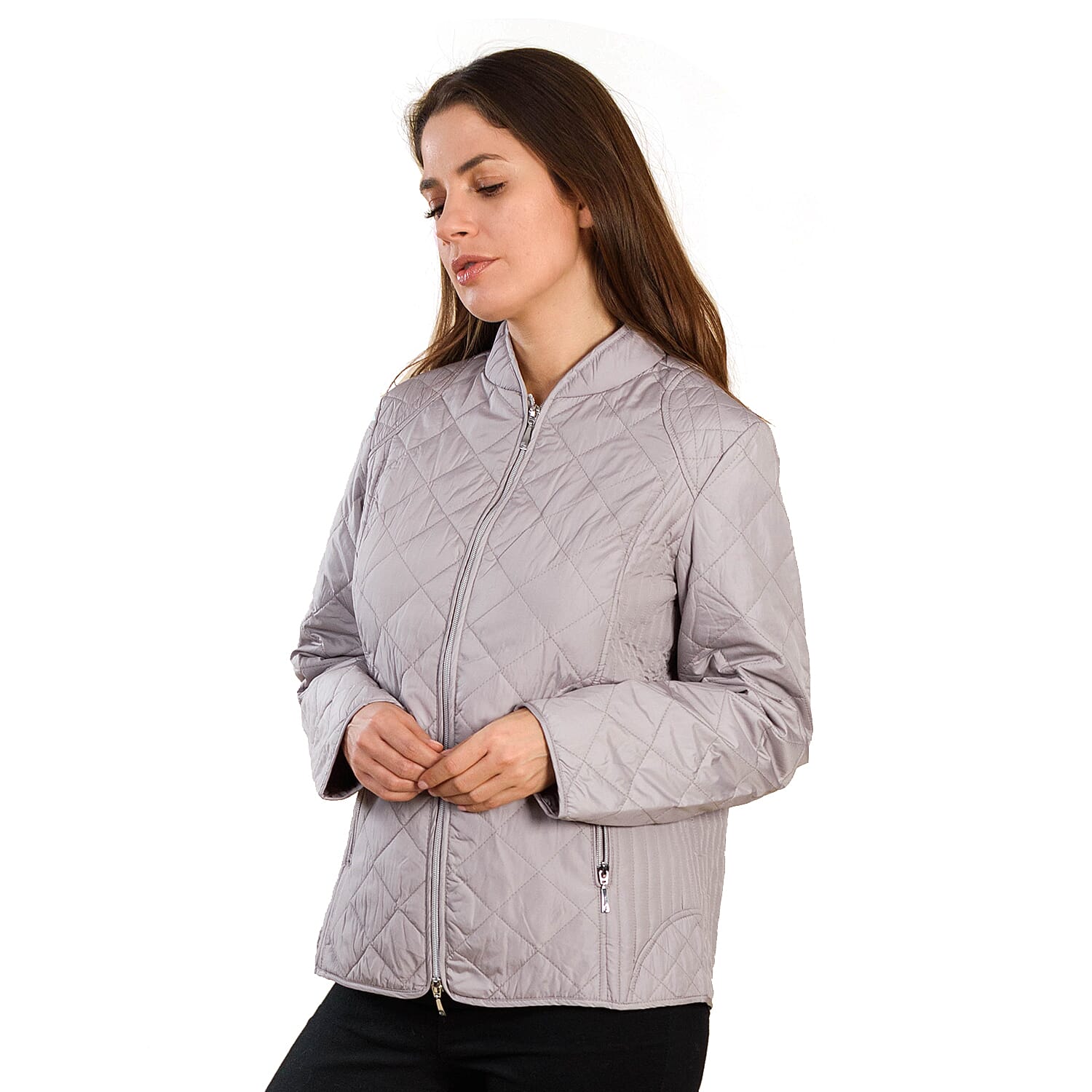 TAMSY Quilted Pattern Padded Jacket - Peach