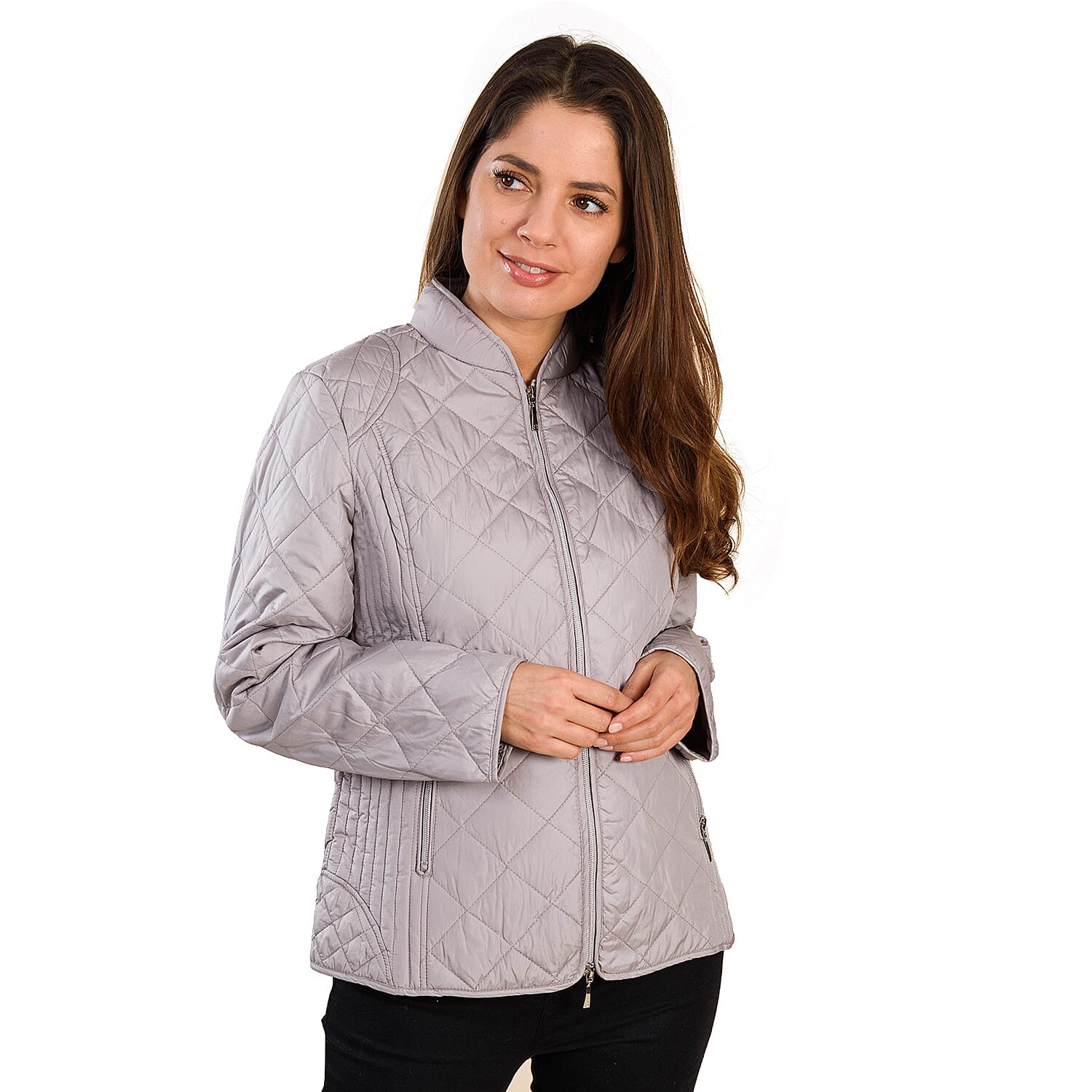 TAMSY Quilted Pattern Padded Jacket - Peach
