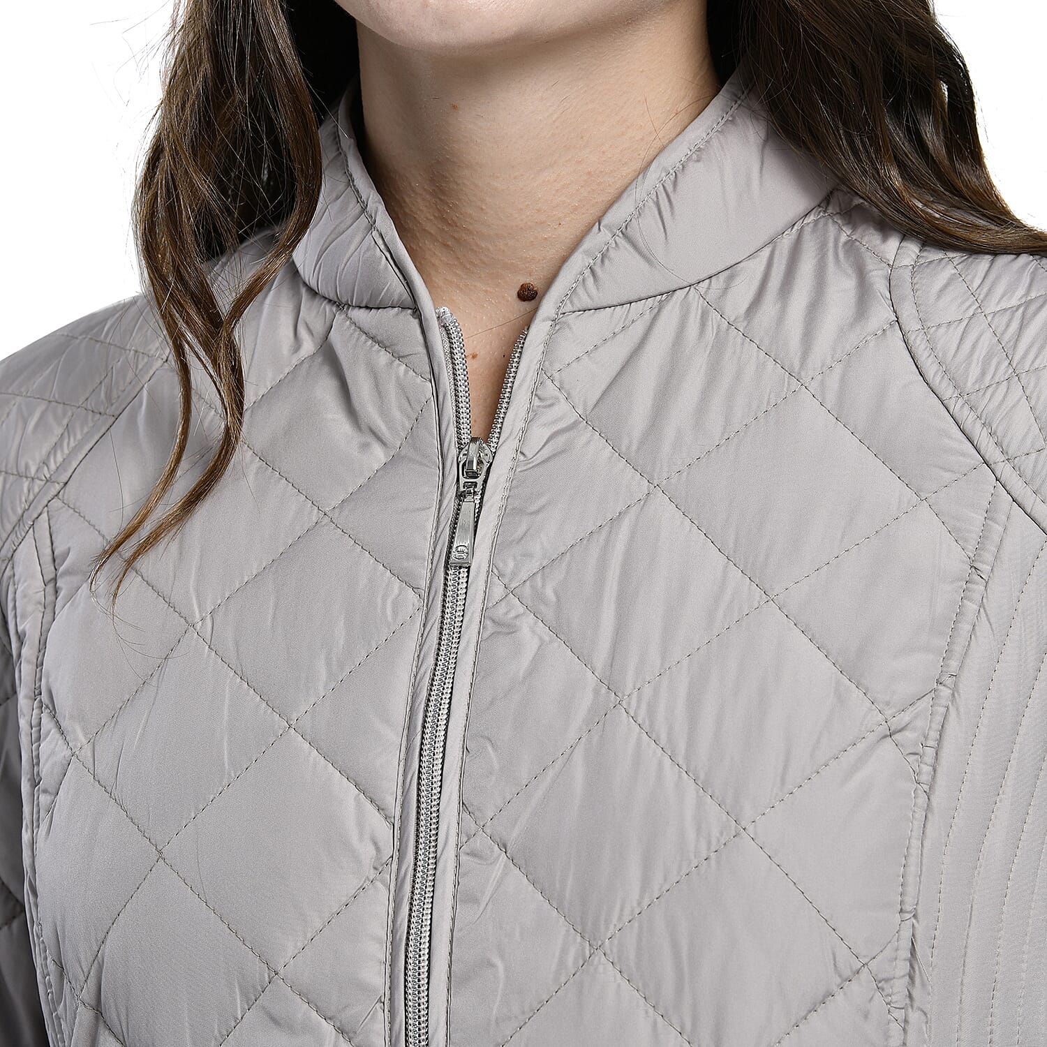 TAMSY Quilted Pattern Padded Jacket - Peach
