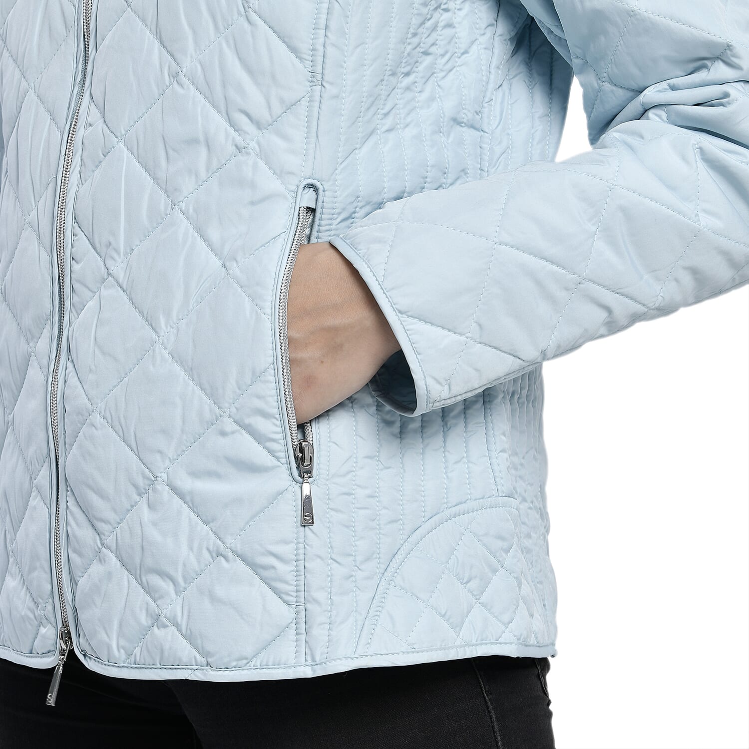 TAMSY Quilted Pattern Padded Jacket - Peach