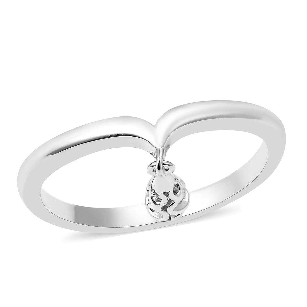 LucyQ  Air Drip Collection Collection Rhodium  Overlay Sterling Silver Ring